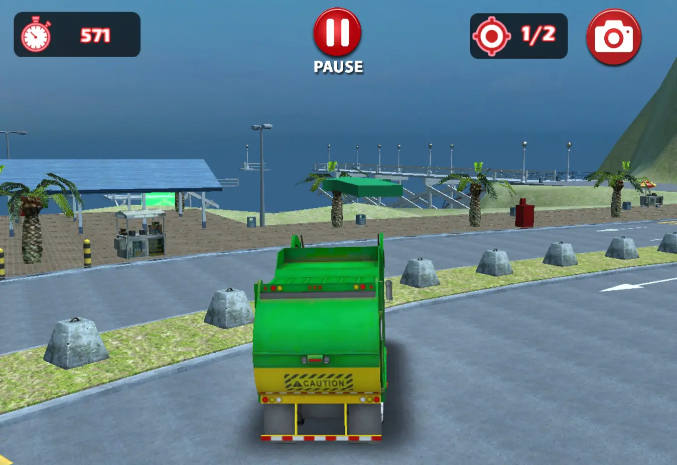 Island Clean Truck Garbage Sim