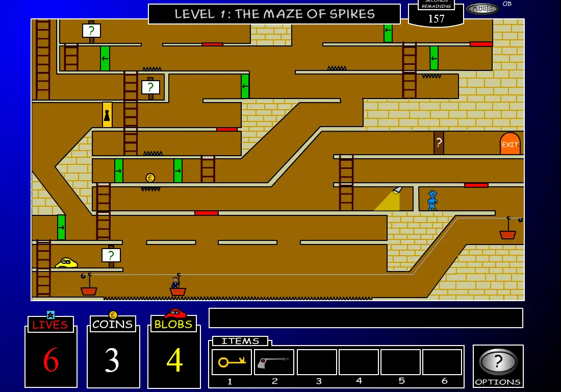 Save The Blobs Level 1: The Maze Of Spikes