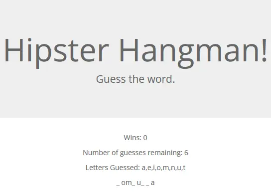 Hipster Hangman!