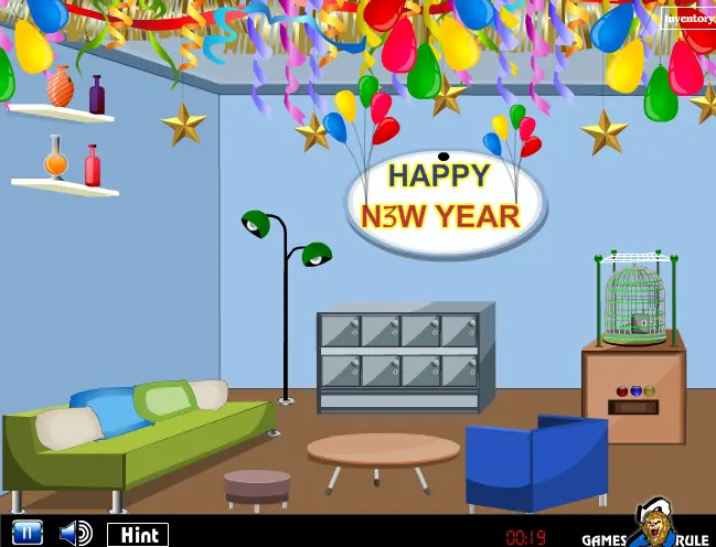 Blue Tit Escape-2: Happy New Year