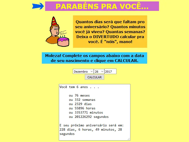 Parabéns pra você...