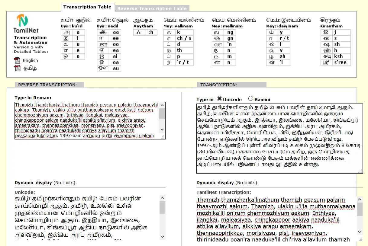 TamilNet Transcription & Automation