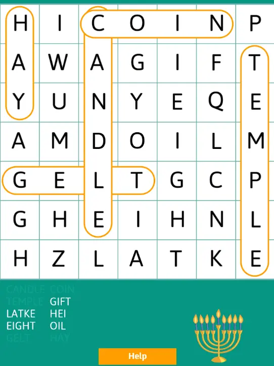 Hanukkah Word Search