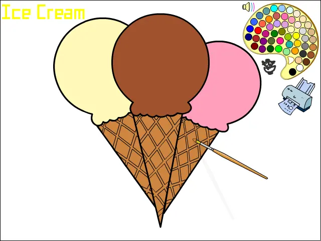 Ice Cream Color Me Game