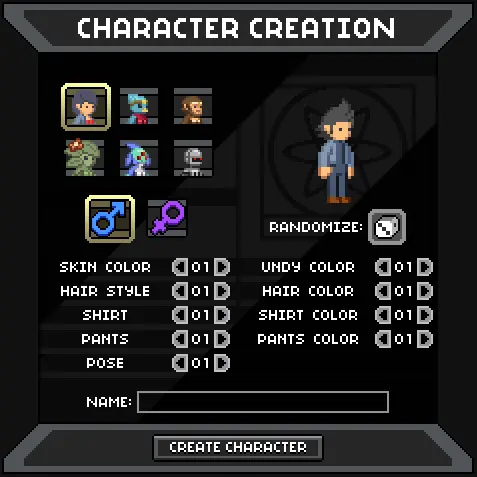 Starbound Character Creator