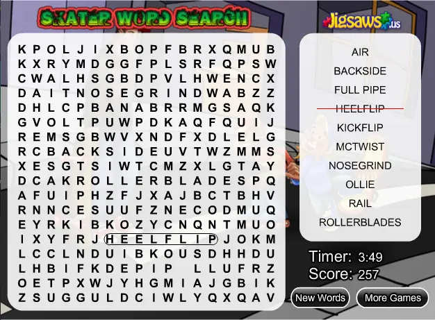 Skater Word Search