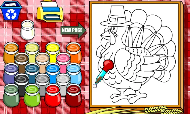 Thanksgiving Coloring Game