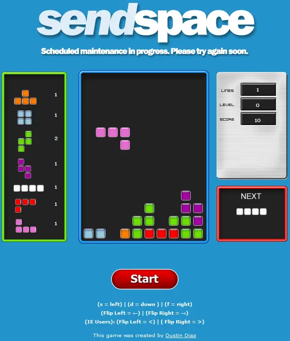Tetris (Sendspace)