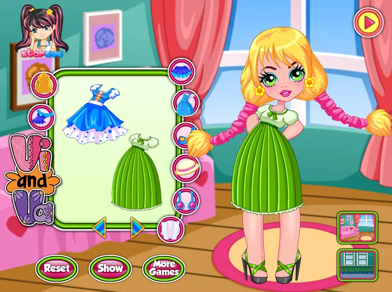 Vi and Va: Felicia Dress Up Game