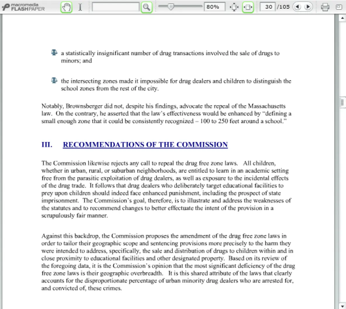 Report on New Jersey's Drug Free Zone Crimes & Proposal For Reform