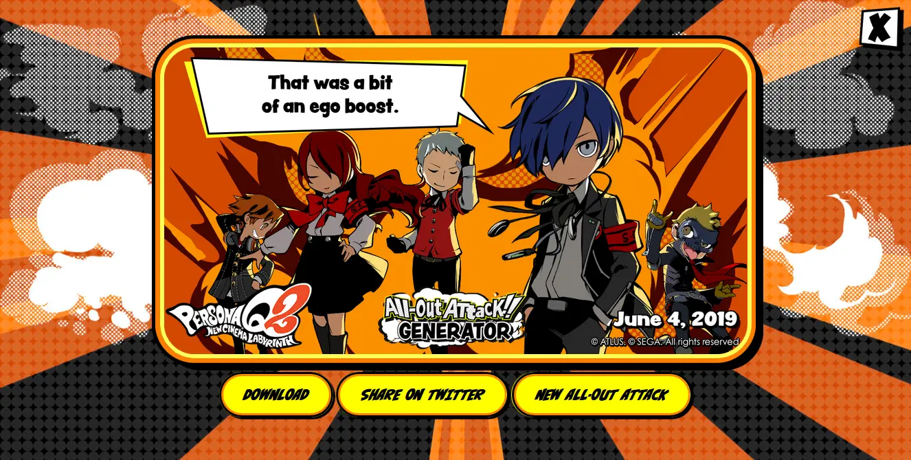 Persona Q2: New Cinema Labyrinth - All-Out Attack!! Generator