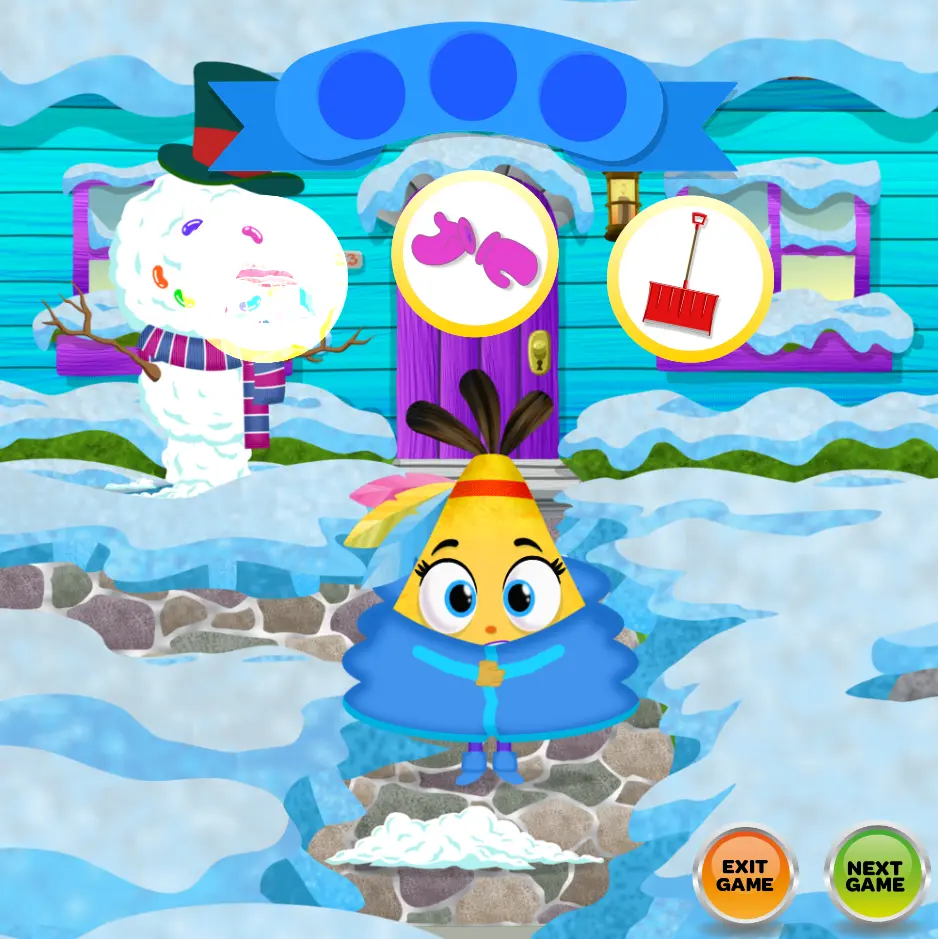 Teepee shovels snow