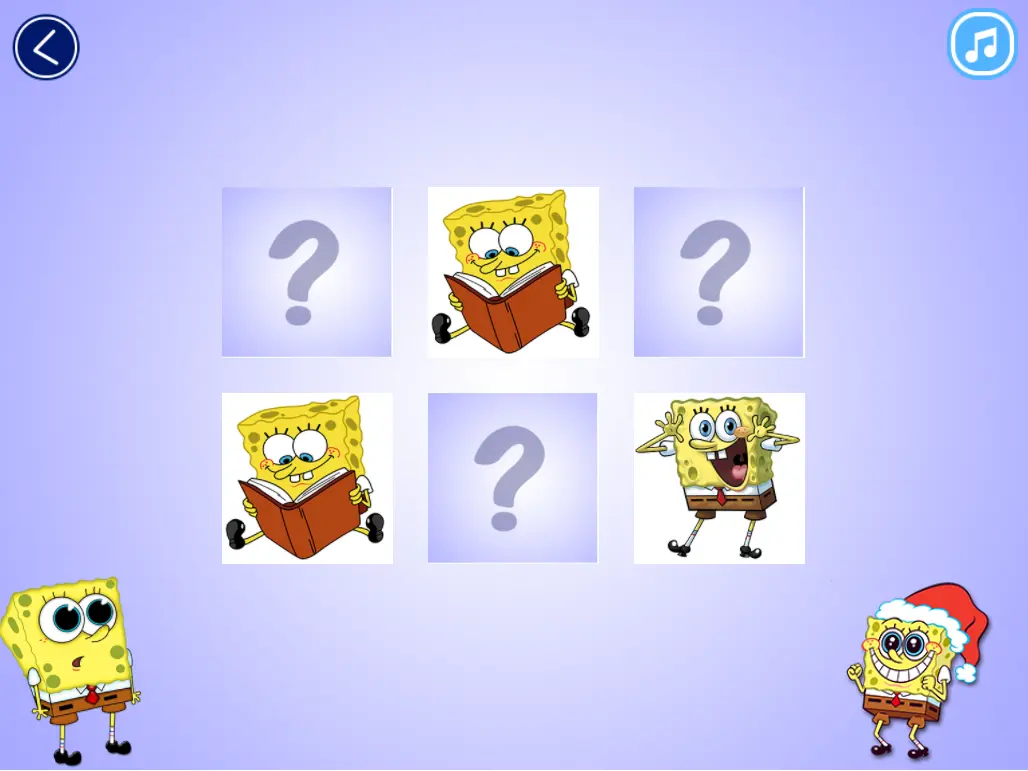 SpongeBob Memory Card Match