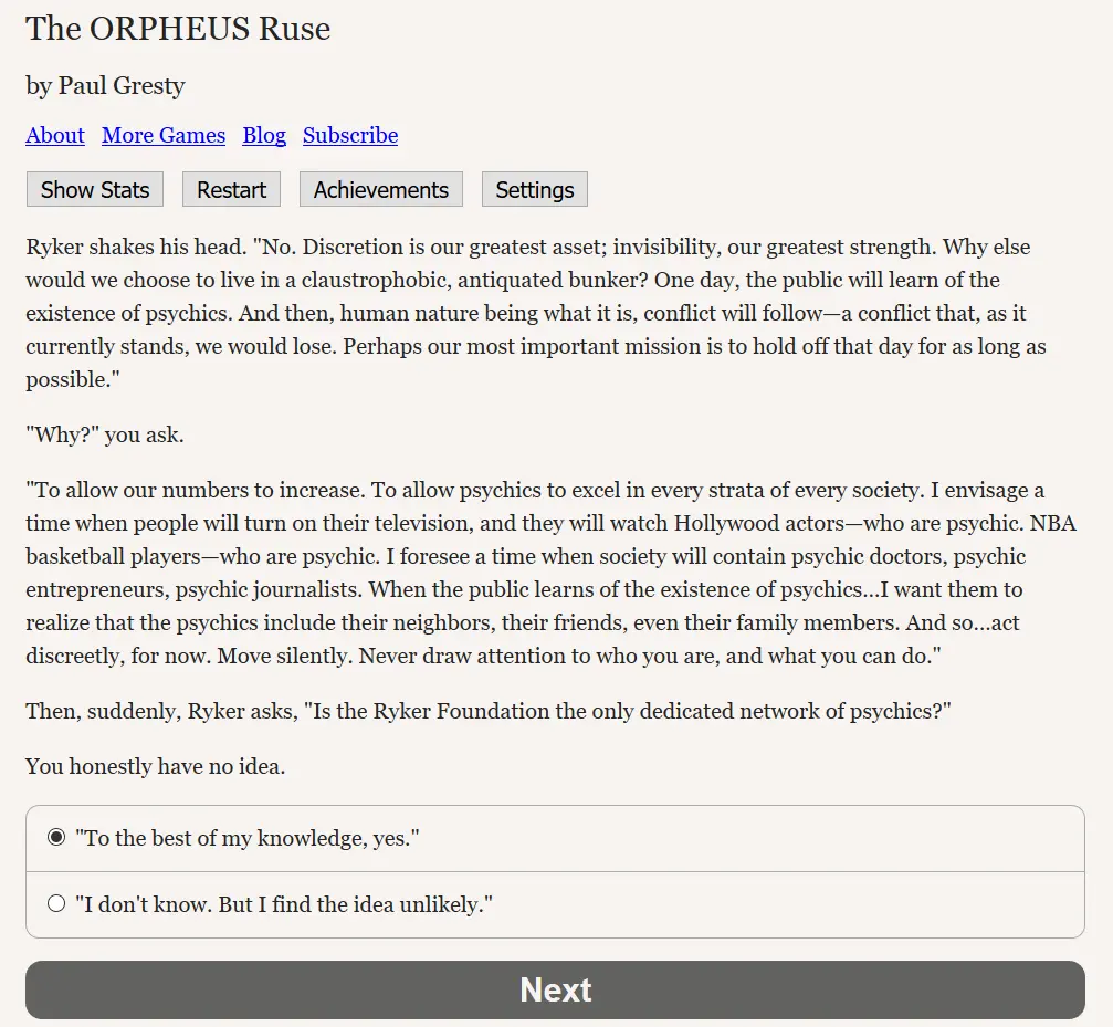 The ORPHEUS Ruse
