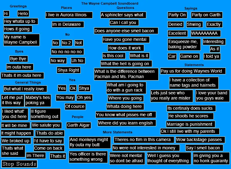 Wayne Campbell Soundboard