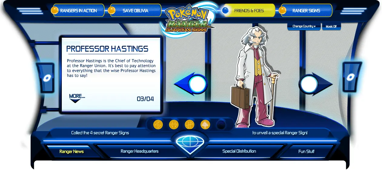Pokémon Ranger: Guardian Signs Microsite