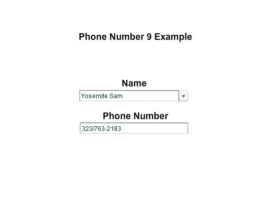 Phone Number 9 Example