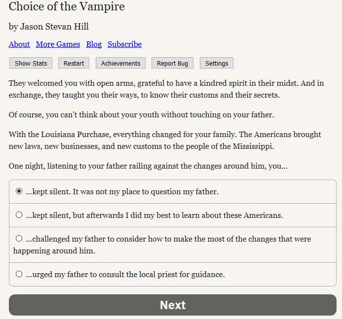 Choice of the Vampire
