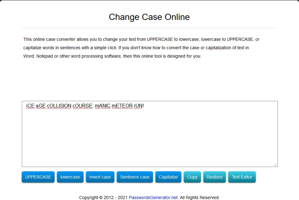 Change Case Online