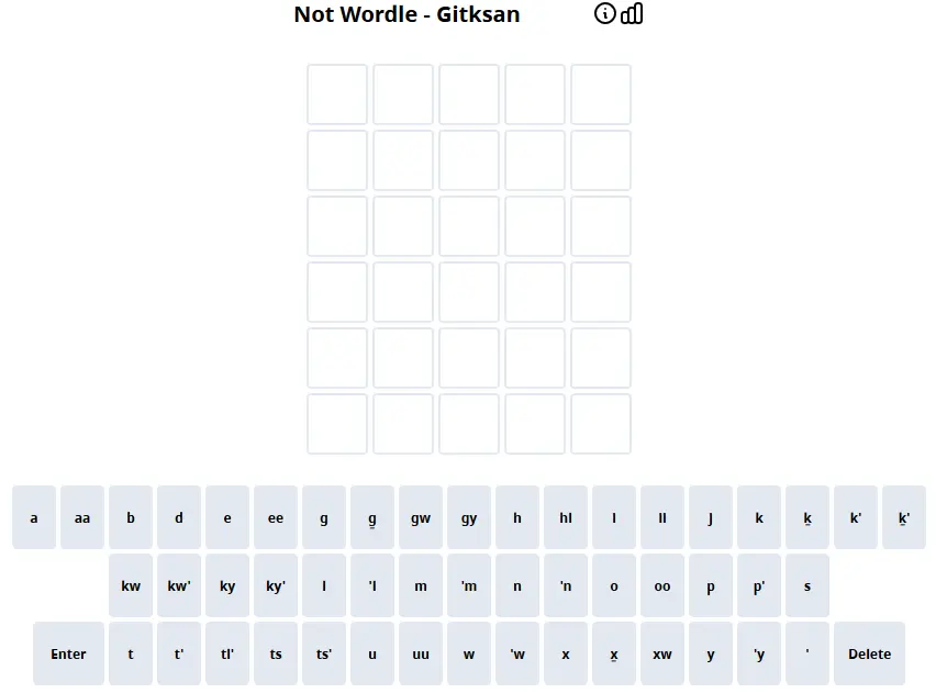 Not Wordle - Gitksan