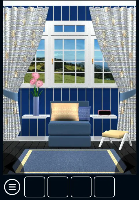 Blue Hotel Room