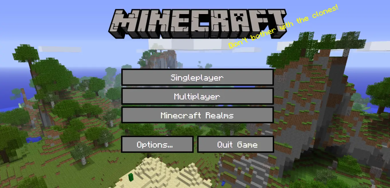 Minecraft Starting Screen