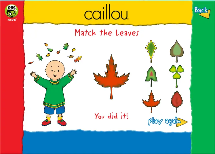 Caillou: Match the Leaves