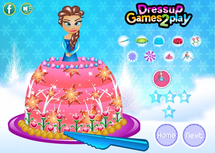 Frozen Princess Gown Cake Decor