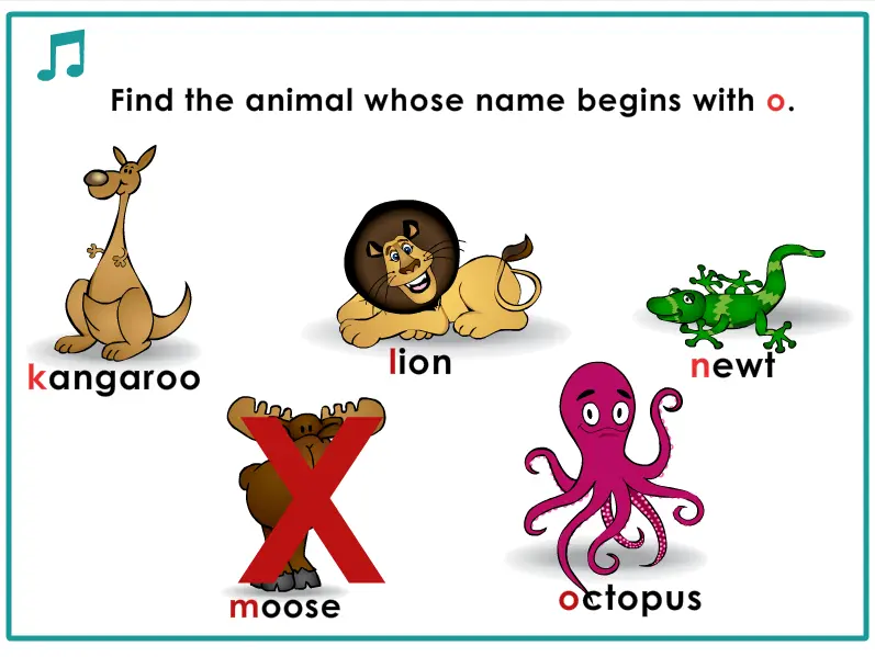 Sunnie's lowercase Letters k to o