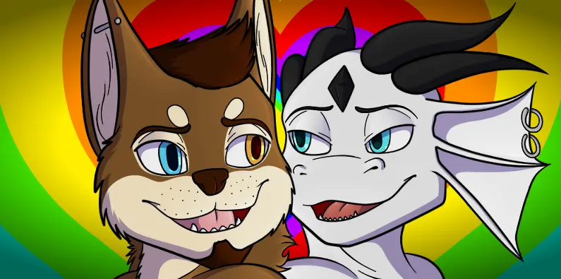 Couple avatar - TheLapDragon & Shadow-teh-wolf