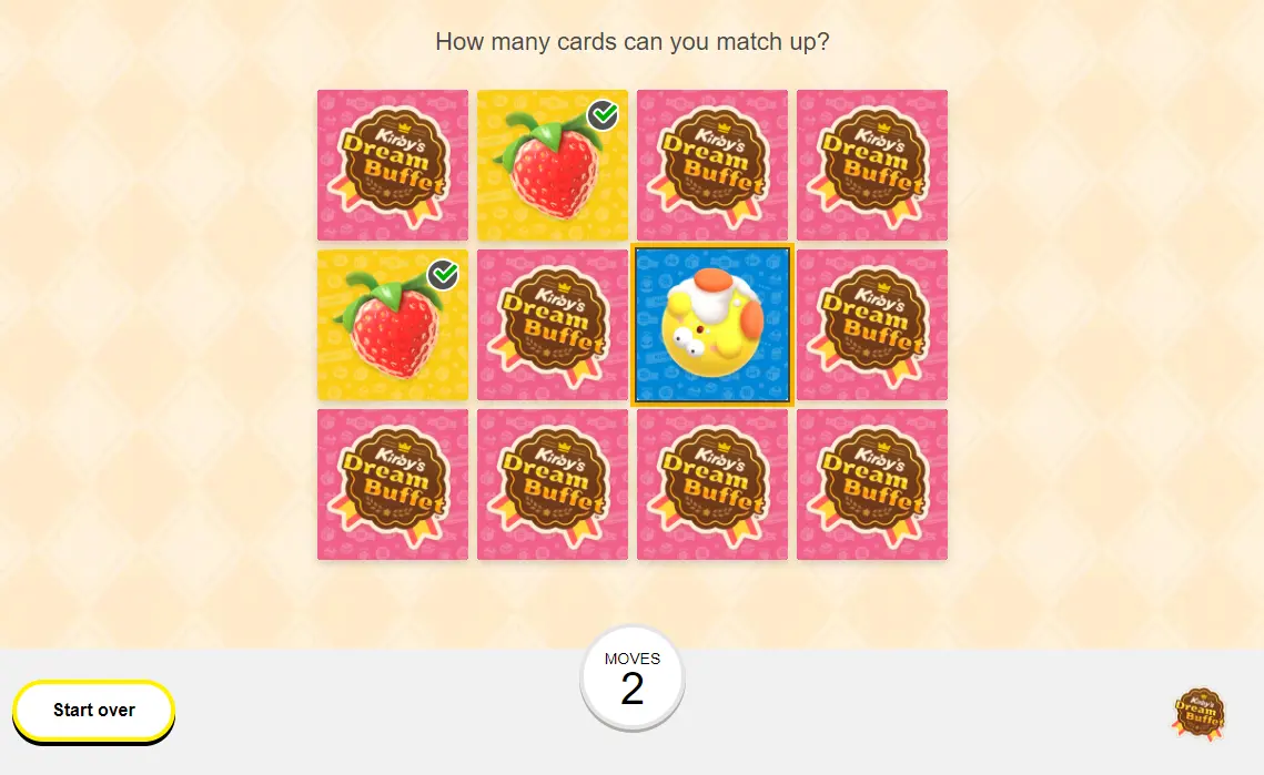 Kirby’s Dream Buffet Memory Match-up