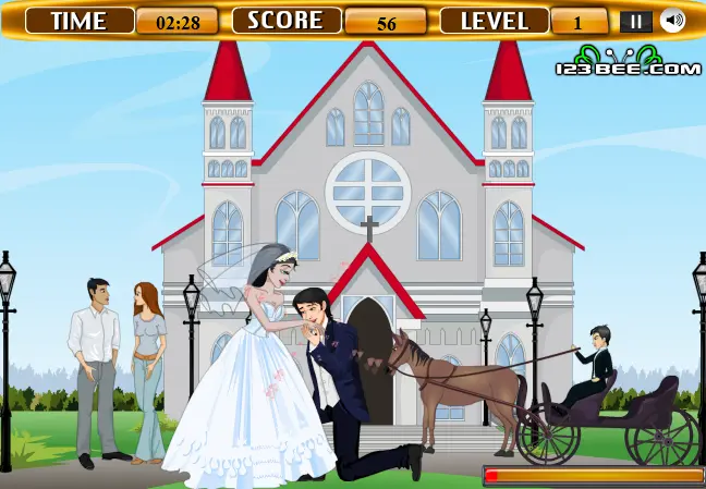 Bride and Groom Kissing