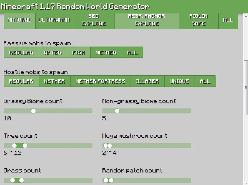 Minecraft Random World Generator