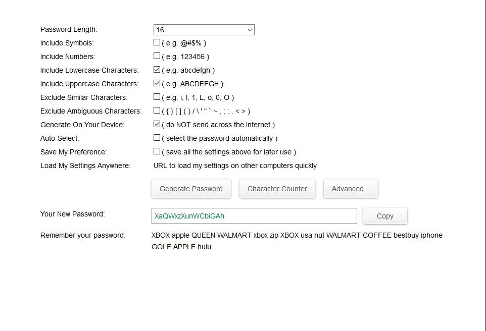 Secure Password Generator
