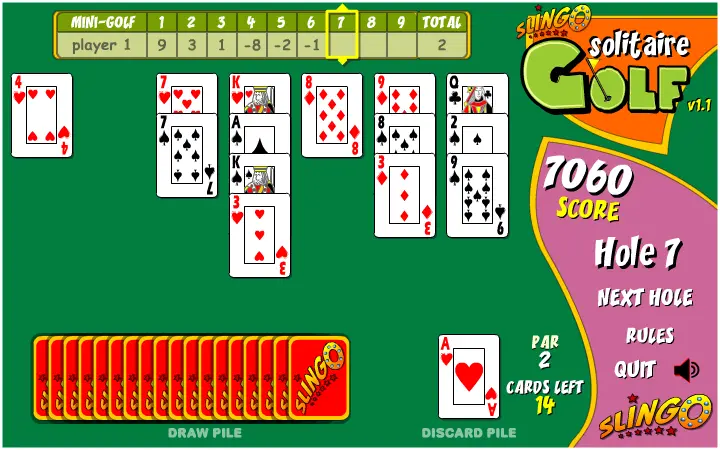 Slingo Solitaire Golf