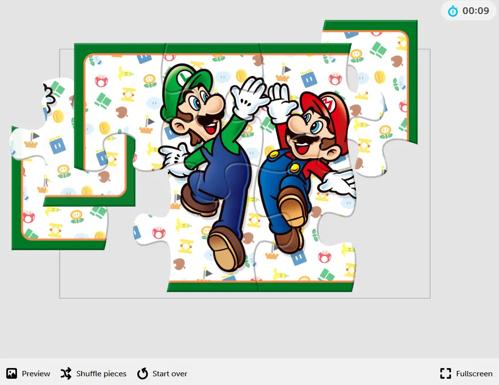 Mario & Luigi Free Jigsaw Puzzle for National Siblings Day