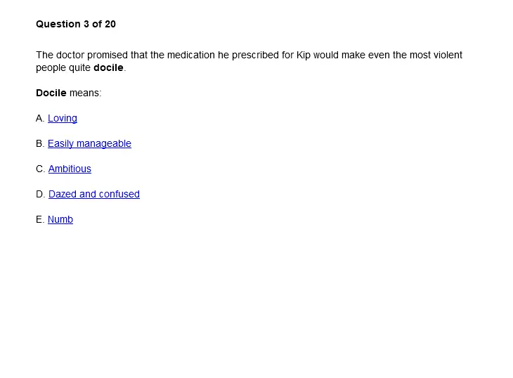 Sat Prep. Vocabulary in Context