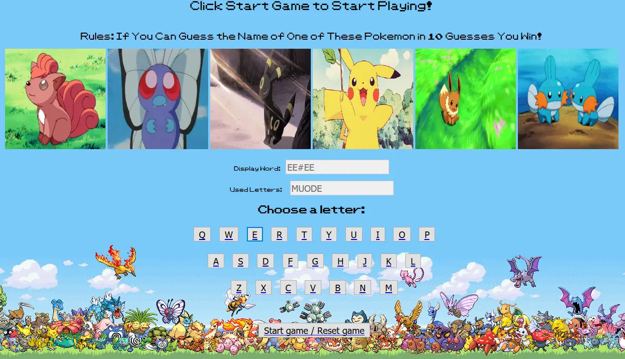 Pokemon Hangman Game