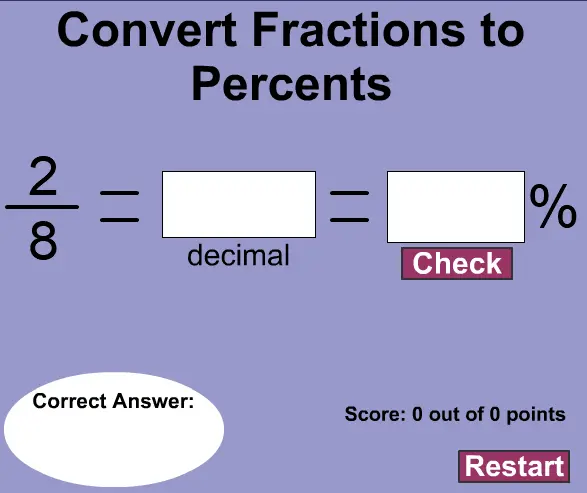Convert Fractions to Percents