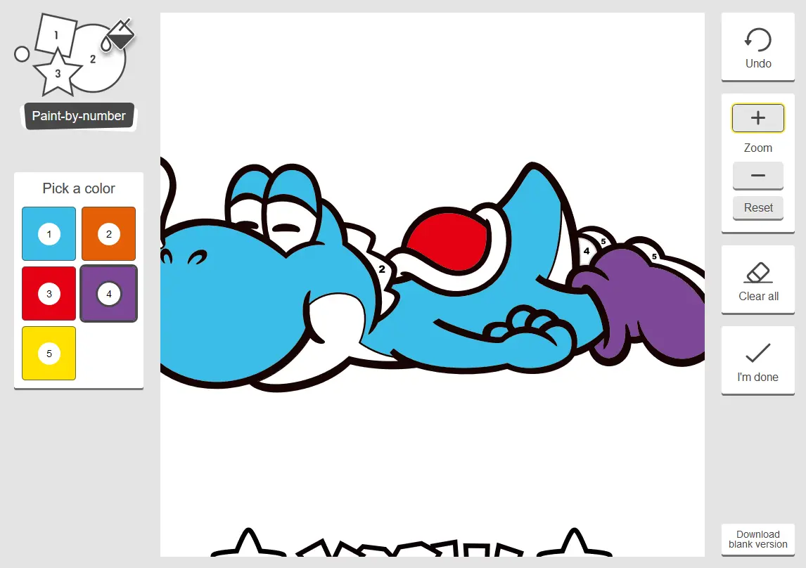 Blue Yoshi Paint-by-Number