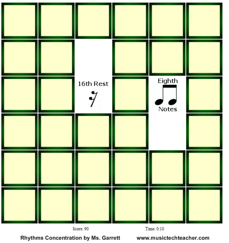 Rhythms Concentration Game