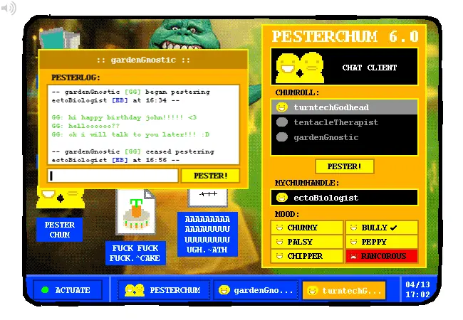 [S] John: Check Pesterchum.