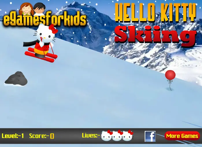 Hello Kitty Skiing