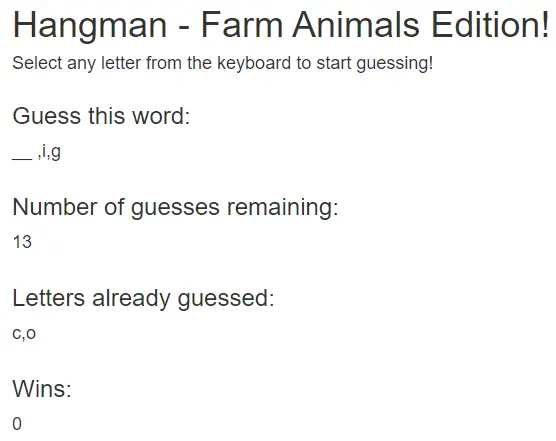 Hangman - Farm Animals Edition!