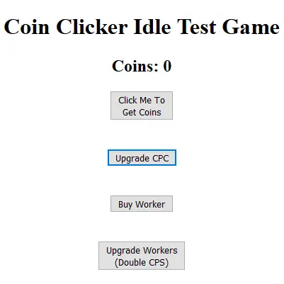 Coin Clicker Idle Test Game
