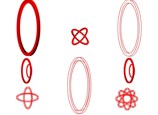 3D rotating rings with shading