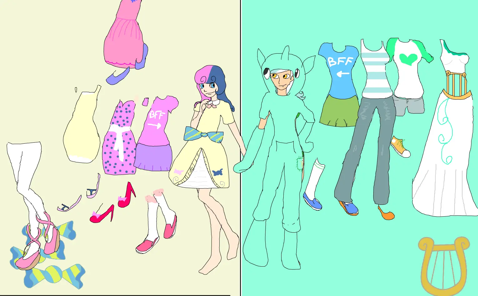 FiM Dress Up: Lyra/Bon-Bon