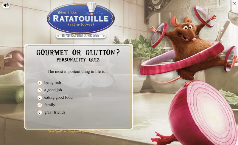 Ratatouille: Gourmet or Glutton? Personality Quiz