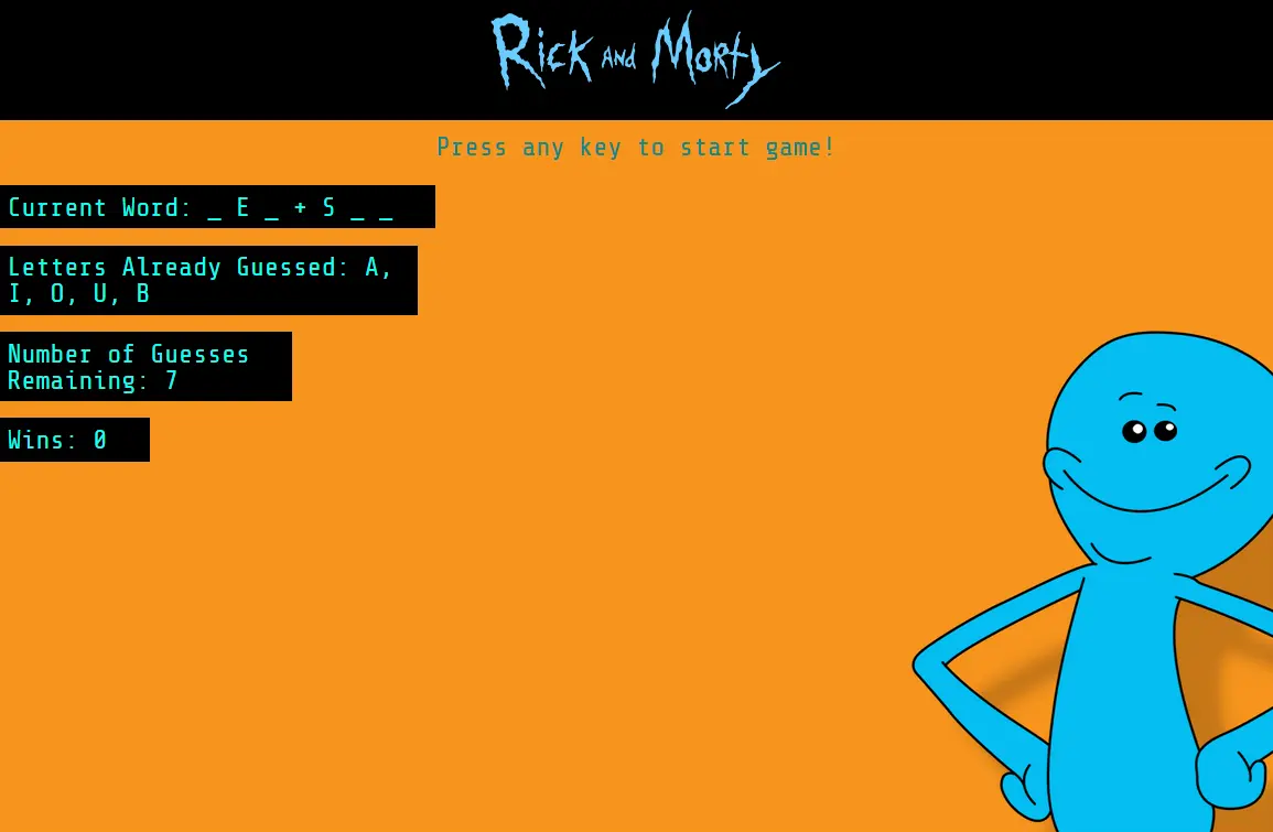 Rick and Morty Hangman
