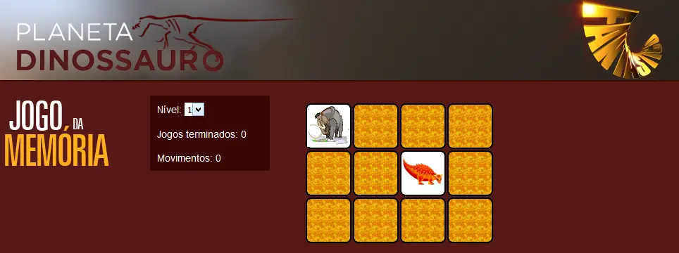 Planeta Dinossauro - Jogo da Memória